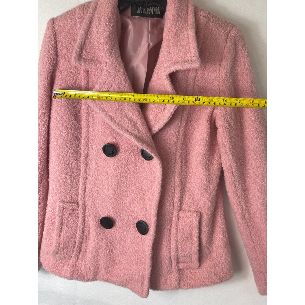 Marvin Pink Wool Pea Coat Size L Vintage Preppy - Picture 5 of 5
